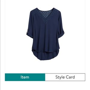 Papermoon Heather Lace Detail Tab Sleeve Blouse